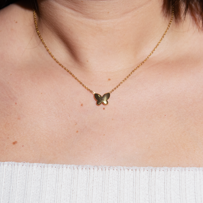 18k Gold Butterfly Necklace