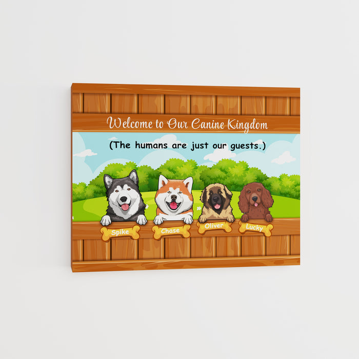 Welcome to Our Canine Kingdom, Personalized Pet Canvas