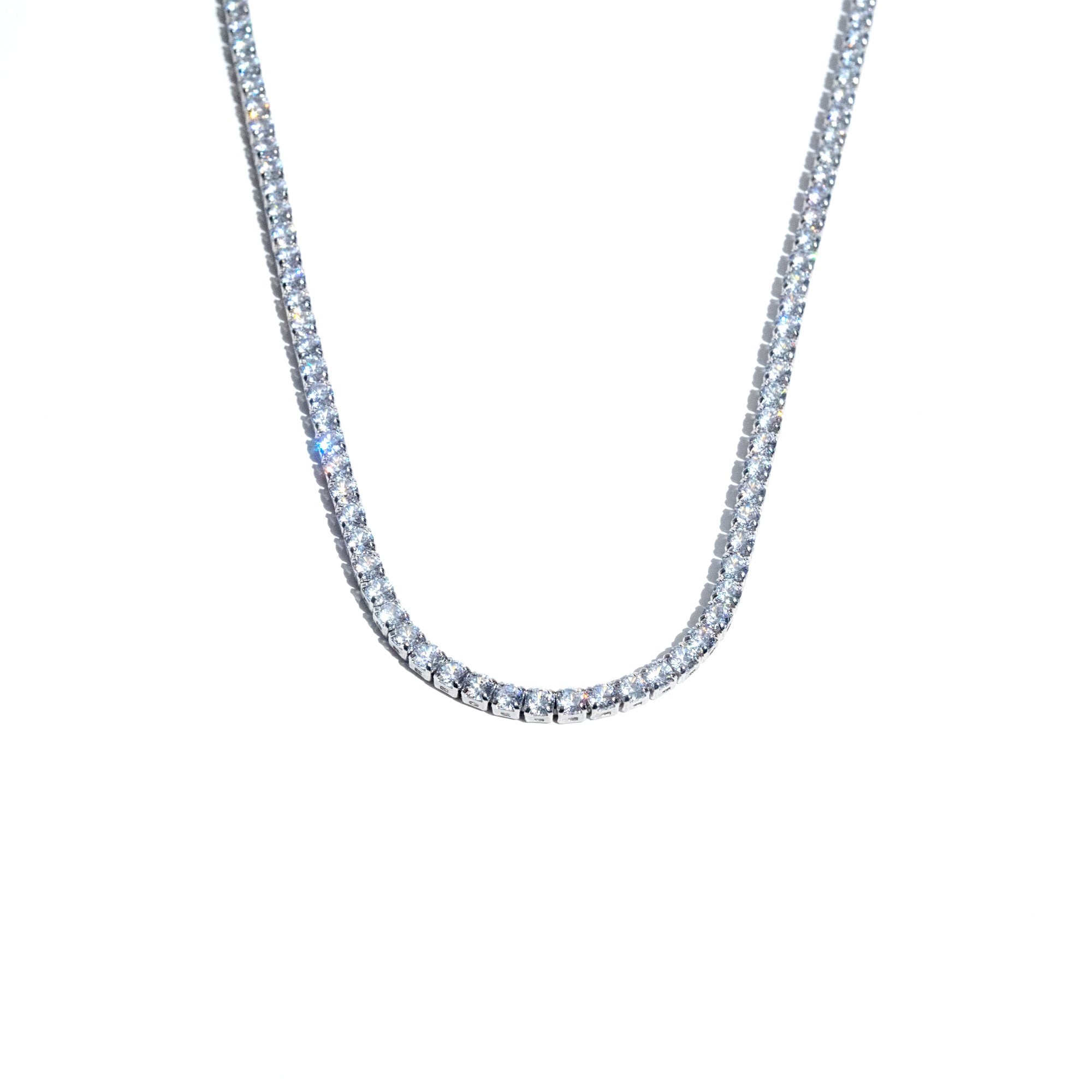 Necklace 3mm Tennis Diamond Zirconia yellow Gold Color – Linas Collection